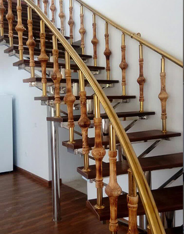 نرده ترکیب چوب و استیل